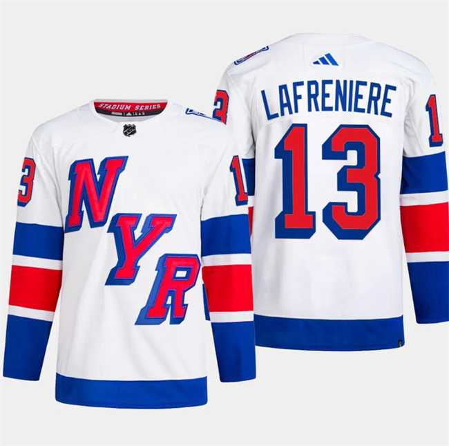 Men's New York Rangers #13 Alexis Lafreniere White 2024 Stadium Series Stitched Jersey Dzhi